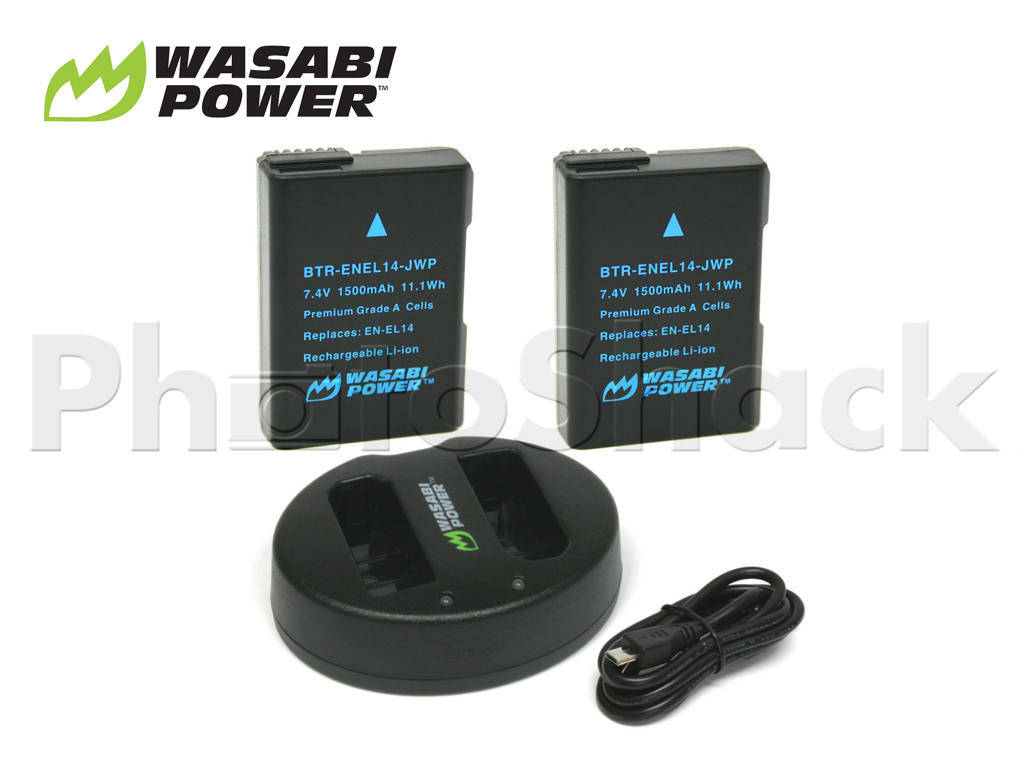 EN-EL14 Battery for Nikon (2 Pack + Dual Charger) - Wasabi Power